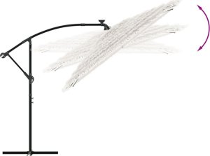 vidaXL Parasol ogrodowy na stalowym słupku, biały, 290x290x238 cm 7