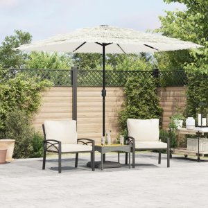 vidaXL Parasol ogrodowy na stalowym słupku, biały, 248x248x248 cm 1