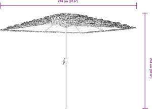 vidaXL Parasol ogrodowy na stalowym słupku, biały, 248x248x248 cm 11