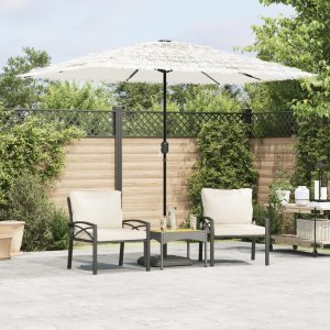 vidaXL Parasol ogrodowy na stalowym słupku, biały, 300x200x250 cm 1