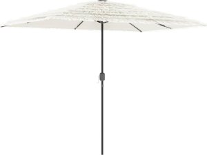 vidaXL Parasol ogrodowy na stalowym słupku, biały, 300x200x250 cm 2