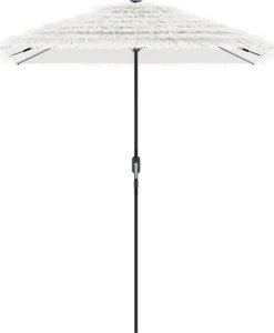 vidaXL Parasol ogrodowy na stalowym słupku, biały, 300x200x250 cm 4