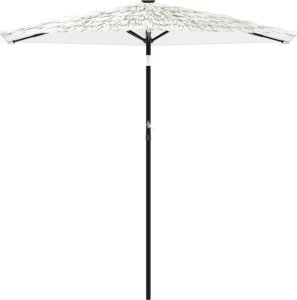 vidaXL Parasol ogrodowy na stalowym słupku, biały, 268x268x226 cm 3