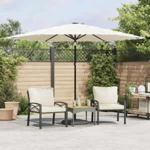 vidaXL Parasol ogrodowy na stalowym słupku, biały, 288x288x225 cm 1