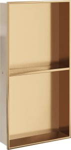 vidaXL Wnęka prysznicowa, szczotkowana, złota, 32x62x9 cm, stal 2