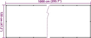 vidaXL Osłona na ogrodzenie, kremowa, 1000x120 m, PVC 6