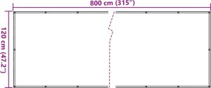 vidaXL Osłona na ogrodzenie, kremowa, 800x120 m, PVC 6
