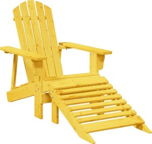 vidaXL Krzesło ogrodowe Adirondack z podnóżkiem, żółte, drewno jodłowe 2