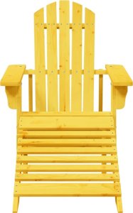 vidaXL Krzesło ogrodowe Adirondack z podnóżkiem, żółte, drewno jodłowe 3