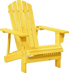 vidaXL Krzesło ogrodowe Adirondack z podnóżkiem, żółte, drewno jodłowe 5