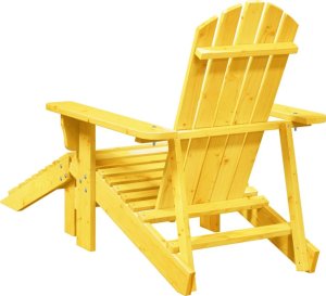 vidaXL Krzesło ogrodowe Adirondack z podnóżkiem, żółte, drewno jodłowe 7