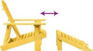 vidaXL Krzesło ogrodowe Adirondack z podnóżkiem, żółte, drewno jodłowe 8