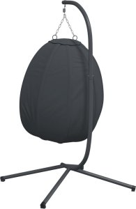 vidaXL Wiszące krzesło kokon ze stojakiem, antracytowe, tkanina i stal 6