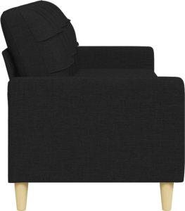 vidaXL Sofa 3-osobowa, czarna, 210 cm, tapicerowana tkaniną 5