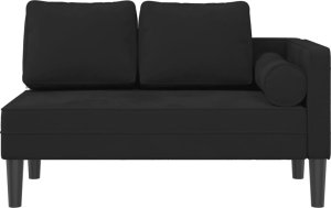 vidaXL Szezlong z poduszkami, czarny, tapicerowany aksamitem 3