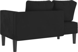 vidaXL Szezlong z poduszkami, czarny, tapicerowany aksamitem 5