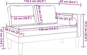 vidaXL Szezlong z poduszkami, czarny, tapicerowany aksamitem 8