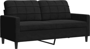 vidaXL Sofa 2-osobowa, czarna, 140 cm, tapicerowana aksamitem 2