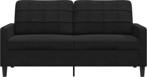 vidaXL Sofa 2-osobowa, czarna, 140 cm, tapicerowana aksamitem 4