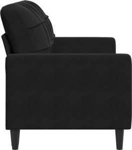 vidaXL Sofa 2-osobowa, czarna, 140 cm, tapicerowana aksamitem 5