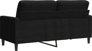 vidaXL Sofa 2-osobowa, czarna, 140 cm, tapicerowana aksamitem 6