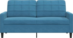 vidaXL Sofa 2-osobowa, niebieski, 140 cm, tapicerowana aksamitem 4