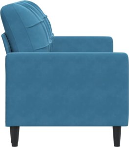 vidaXL Sofa 2-osobowa, niebieski, 140 cm, tapicerowana aksamitem 5