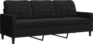vidaXL Sofa 3-osobowa, czarny, 180 cm, tapicerowana aksamitem 2