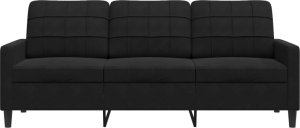 vidaXL Sofa 3-osobowa, czarny, 180 cm, tapicerowana aksamitem 4