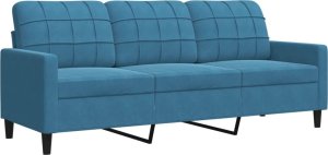 vidaXL Sofa 3-osobowa, niebieski, 180 cm, tapicerowana aksamitem 2