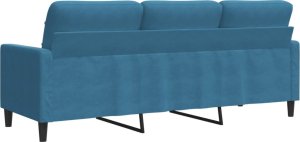 vidaXL Sofa 3-osobowa, niebieski, 180 cm, tapicerowana aksamitem 6