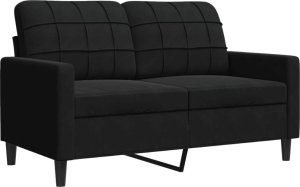 vidaXL Sofa 2-osobowa, czarna, 120 cm, tapicerowana aksamitem 2