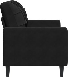 vidaXL Sofa 2-osobowa, czarna, 120 cm, tapicerowana aksamitem 5