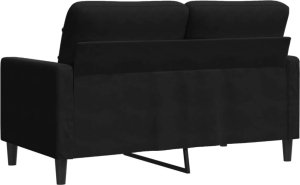 vidaXL Sofa 2-osobowa, czarna, 120 cm, tapicerowana aksamitem 6