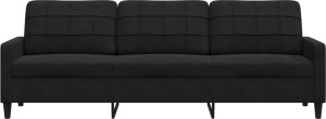 vidaXL Sofa 3-osobowa, czarny, 210 cm, obita aksamitem 4