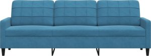 vidaXL Sofa 3-osobowa, niebieski, 210 cm, obita aksamitem 4
