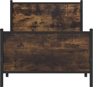 vidaXL Rama łóżka z wezgłowiem i zanóżkiem, przydymiony dąb 90x200 cm 5