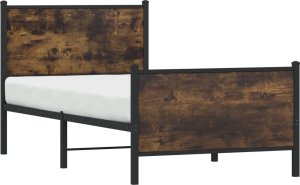 vidaXL Rama łóżka z wezgłowiem i zanóżkiem, przydymiony dąb 80x200 cm 4