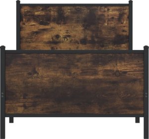 vidaXL Rama łóżka z wezgłowiem i zanóżkiem, przydymiony dąb 80x200 cm 5