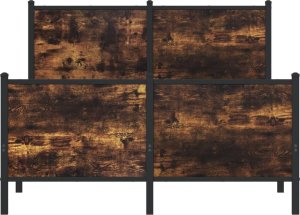vidaXL Rama łóżka z wezgłowiem i zanóżkiem, przydymiony dąb 120x200 cm 5