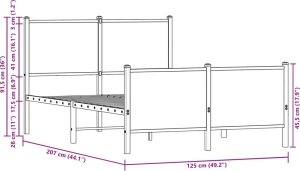 vidaXL Rama łóżka z wezgłowiem i zanóżkiem, przydymiony dąb 120x200 cm 10