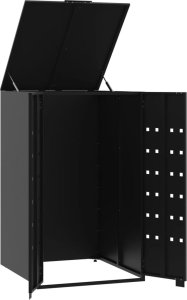 vidaXL Obudowa na kosz na śmieci, pojedyncza, czarna, 69x79x117 cm 7