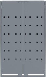 vidaXL Obudowa na kosz na śmieci, pojedyncza, szara, 69x79x117 cm 4