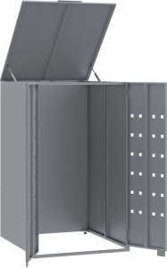 vidaXL Obudowa na kosz na śmieci, pojedyncza, szara, 69x79x117 cm 7
