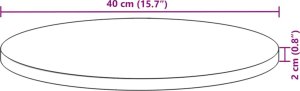 vidaXL Blat do stolika, okrągły, 40x2 cm, lite drewno akacjowe 9