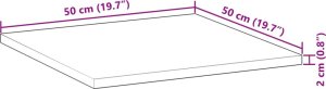 vidaXL Blat do stolika, kwadratowy, 50x50x2 cm, lite drewno akacjowe 9