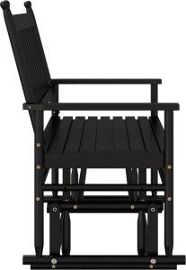 vidaXL Ławka bujana, czarna, 118x70x104,5 cm, lite drewno topolowe 5