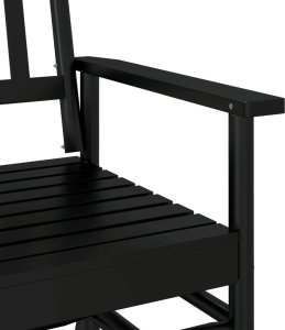 vidaXL Ławka bujana, czarna, 118x70x104,5 cm, lite drewno topolowe 7