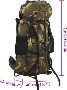 Plecak turystyczny vidaXL Plecak turystyczny, zielone moro, 100 L, tkanina Oxford 8
