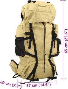 Plecak turystyczny vidaXL Plecak turystyczny, khaki, 60 L, tkanina Oxford 8